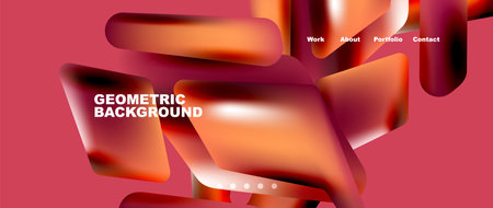 Colorful geometric background landing page. Vector illustration for wallpaper, banner, background, leaflet, catalog, cover, flyerのイラスト素材