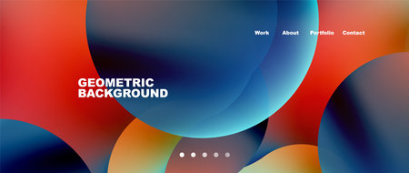 Liquid shapes with flowing gradient colors. Round elements and circles. Vector illustration for wallpaper, banner, background, leaflet, catalog, cover, flyerのイラスト素材