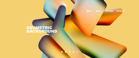 Colorful geometric background landing page. Vector illustration for wallpaper, banner, background, leaflet, catalog, cover, flyerのイラスト素材