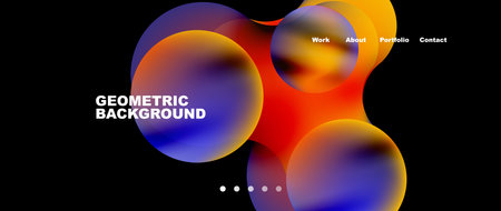 Flowing gradient colors and round elements and circles. Vector illustration for wallpaper, banner,...