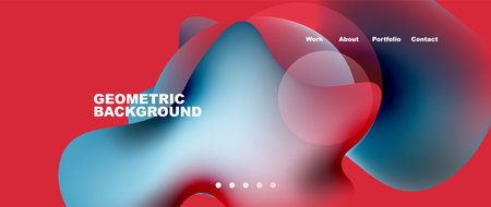 Flowing gradient colors and round elements and circles. Vector illustration for wallpaper, banner, background, leaflet, catalog, cover, flyerのイラスト素材