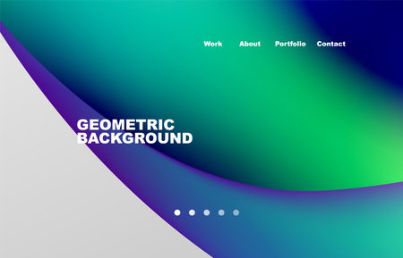 Landing page abstract liquid background. Flowing shapes, round design and circle. Web page for website or mobile app wallpaperのイラスト素材