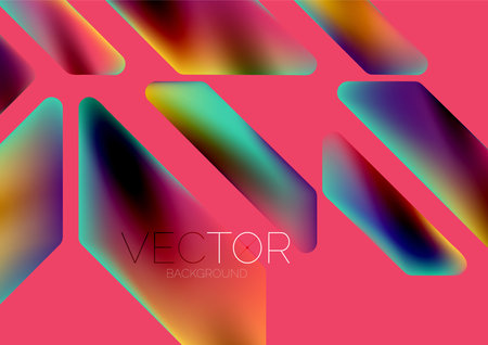 Fluid color dynamic geometric shapes abstract background. Vector illustration for wallpaper banner background or landing pageのイラスト素材