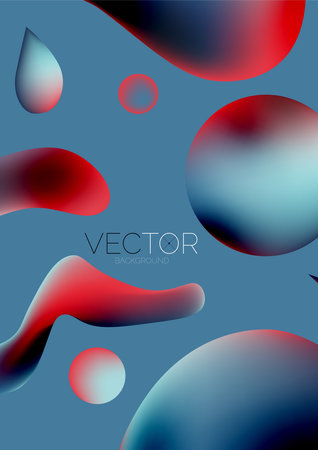Fluid water drop shape composition abstract background. Vector illustration for banner background or landing pageのイラスト素材