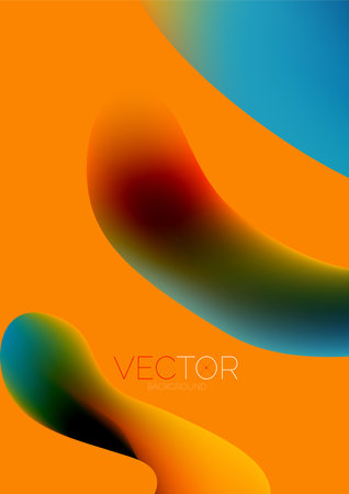 Fluid water drop shape composition abstract background. Vector illustration for banner background or landing pageのイラスト素材