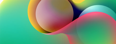 Fluid abstract background. Liquid color gradients composition. Round shapes and circle flowing...