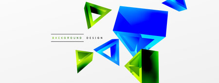 Triangle abstract background. 3d vector basic shape technology or business concept composition. Trendy techno business template for wallpaper, banner, background or landingのイラスト素材
