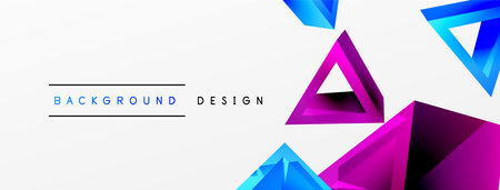 Triangle abstract background. 3d vector basic shape technology or business concept composition....