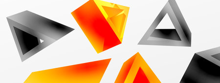 3d triangle abstract background. Basic shape technology or business concept composition. Trendy...