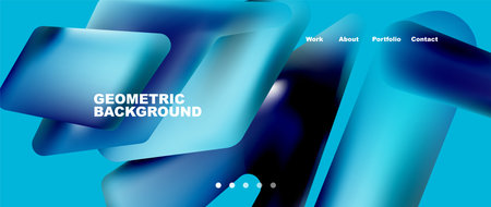 Colorful geometric background landing page. Vector illustration for wallpaper, banner, background, leaflet, catalog, cover, flyerのイラスト素材