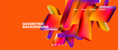 Colorful geometric background landing page. Vector illustration for wallpaper, banner, background,...