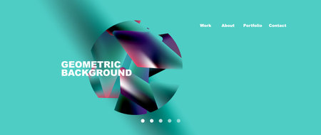 Landing page background template. Abstract geometric shapes composition. Vector illustration for...