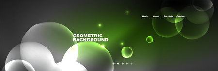 Neon glowing bubbles, circles magic energy space light concept, abstract background wallpaper designのイラスト素材