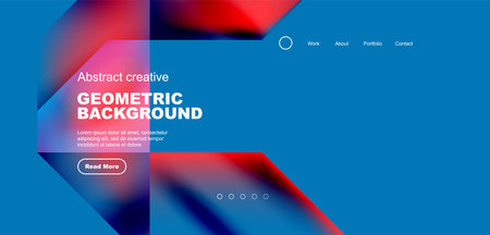 Triangles with fluid gradients, abstract landing page background. Minimal shapes composition for wallpaper, banner, background, leaflet, catalog, cover, flyerのイラスト素材