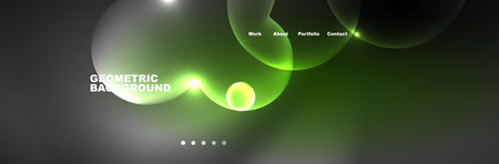 Neon glowing bubbles, circles magic energy space light concept, abstract background wallpaper designのイラスト素材