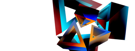 3d triangle abstract background. Basic shape technology or business concept composition. Trendy techno business template for wallpaper, banner, background or landingのイラスト素材