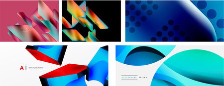 Set of geometric vector abstract backgrounds
