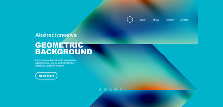 Fluid gradient geometric triangles, abstract landing page background. Minimal shapes composition for...