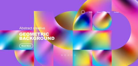 Abstract circles and round elements geometric background. Vector illustration for wallpaper, banner, background, leaflet, catalog, cover, flyerのイラスト素材