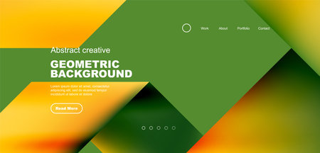 Fluid gradient geometric triangles, abstract landing page background. Minimal shapes composition for wallpaper, banner, background, leaflet, catalog, cover, flyerのイラスト素材