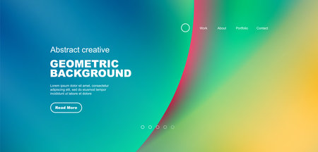 Circle abstract background with fluid gradient colors. Vector illustration for wallpaper, banner, background, leaflet, catalog, cover, flyerのイラスト素材