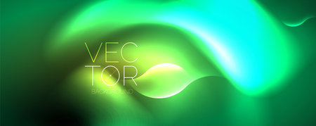 Neon glowing waves, magic energy space light concept, abstract background wallpaper designのイラスト素材