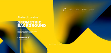 Geometric landing page background. Fluid colors and simple shapes abstract composition. Vector illustration for wallpaper, banner, background, leaflet, catalog, cover, flyerのイラスト素材