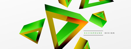 3d triangle abstract background. Basic shape technology or business concept composition. Trendy techno business template for wallpaper, banner, background or landingのイラスト素材