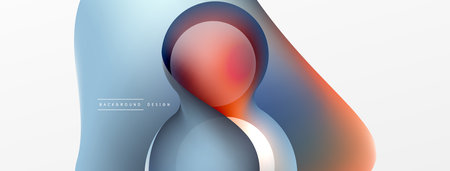 Fluid abstract background, round shapes and circle flowing design for wallpaper, banner, background or landingのイラスト素材