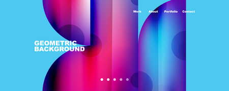 Circle, round elements and lines geometric abstract background. Vector Illustration For Wallpaper, Banner, Background, Card, Book Illustration, landing pageのイラスト素材