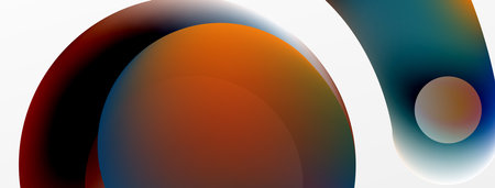 Fluid abstract background, round shapes and circle flowing design for wallpaper, banner, background...