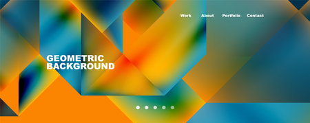 Trendy minimal geometric composition abstract background. Triangle fluid bright colors backdrop....