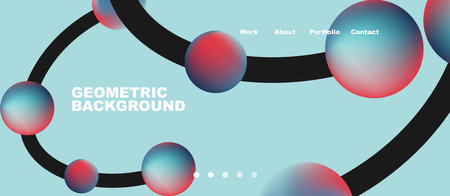 Network concept, line points connections geometric landing page background.