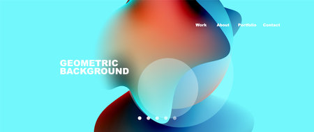 Flowing gradient colors and round elements and circles. Vector illustration for wallpaper, banner, background, leaflet, catalog, cover, flyerのイラスト素材