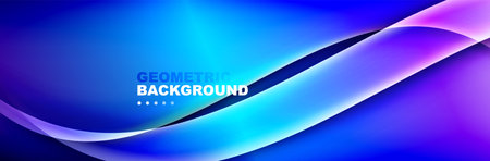 Abstract background - waves and lines composition created with lights and shadows. Technology or business digital templateのイラスト素材