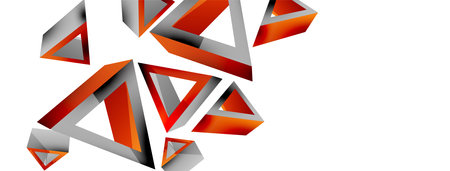Triangle abstract background. 3d vector basic shape technology or business concept composition. Trendy techno business template for wallpaper, banner, background or landingのイラスト素材