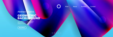 Geometric shapes composition geometric abstract background. 3D shadow effects and fluid gradients....