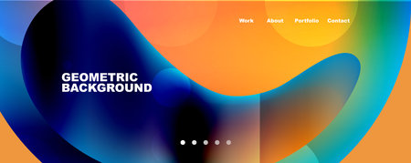 Geometric flowing shapes abstract background. Vector Illustration For Wallpaper, Banner, Background,...