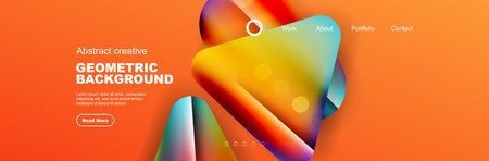 Overlapping geometric shapes background. 3D shadow effects and fluid gradients. Modern abstract...