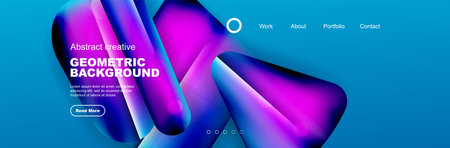 Bright glossy overlapping geometric shapes background. Vector Illustration For Wallpaper, Banner,...