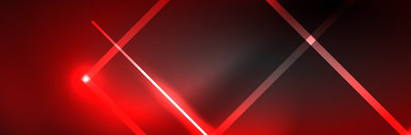 Shiny neon lights, dark abstract background with blurred magic neon light curved linesのイラスト素材