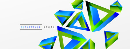Triangle abstract background. 3d vector basic shape technology or business concept composition....