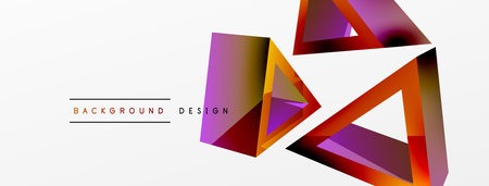 Triangle abstract background. 3d vector basic shape technology or business concept composition....