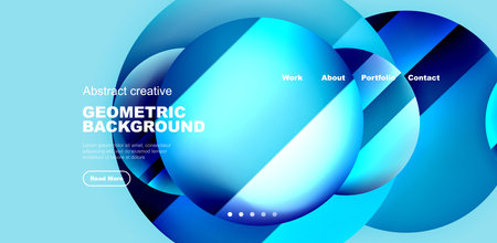 Circles with glossy surface and light and shadow effects abstract background. Template for covers, templates, flyers, placards, brochures, bannersのイラスト素材