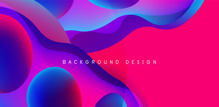 Abstract background fluid bubbles and wave elements. Template for covers, templates, flyers, placards, brochures, bannersのイラスト素材