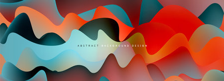 Waves with liquid colors dynamic abstract background for covers, templates, flyers, placards, brochures, bannersのイラスト素材