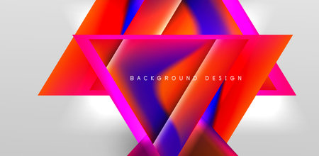 Futuristic triangle vector abstract background with colorful fluid gradientsのイラスト素材