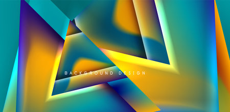 Abstract bakground with overlapping triangles and fluid gradients for covers, templates, flyers, placards, brochures, bannersのイラスト素材