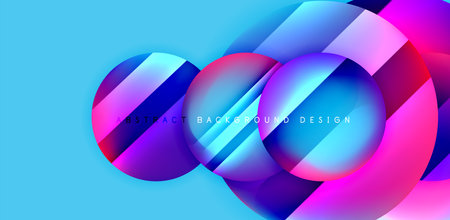 Circles with glossy surface and light and shadow effects abstract background. Template for covers, templates, flyers, placards, brochures, bannersのイラスト素材