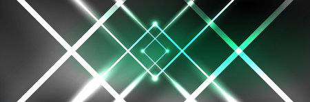 Neon glowing fluid wave lines, magic energy space light concept. Vector illustration for wallpaper, banner, background, leaflet, catalog, cover, flyerのイラスト素材